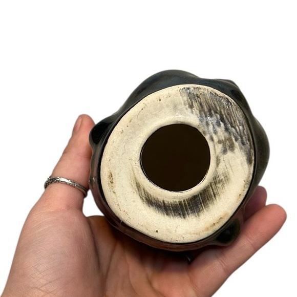 Small Black Iridescent Ceramic Buddha Head Statue - Picture 4 of 4